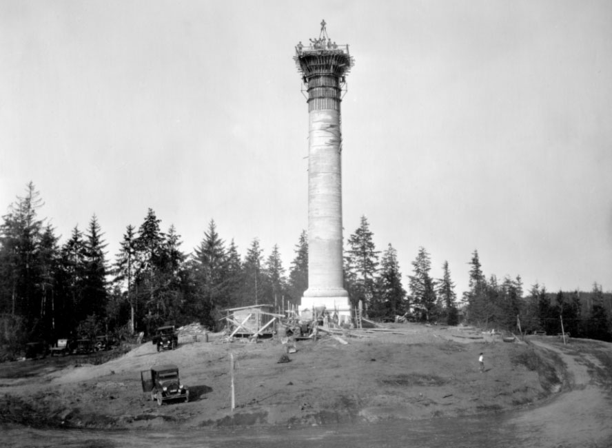 Astoria Column under construction in 1926