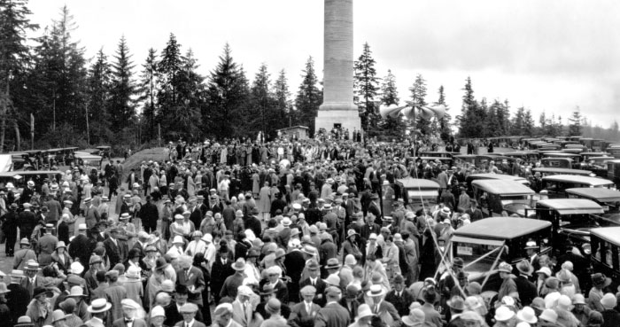 The Astoria Column was incomplete on dedication day: July 22, 1926.