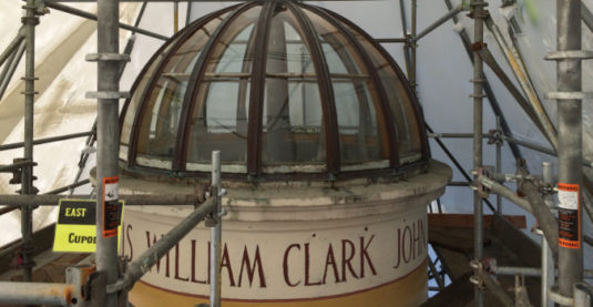 Astoria Column dome under restoration